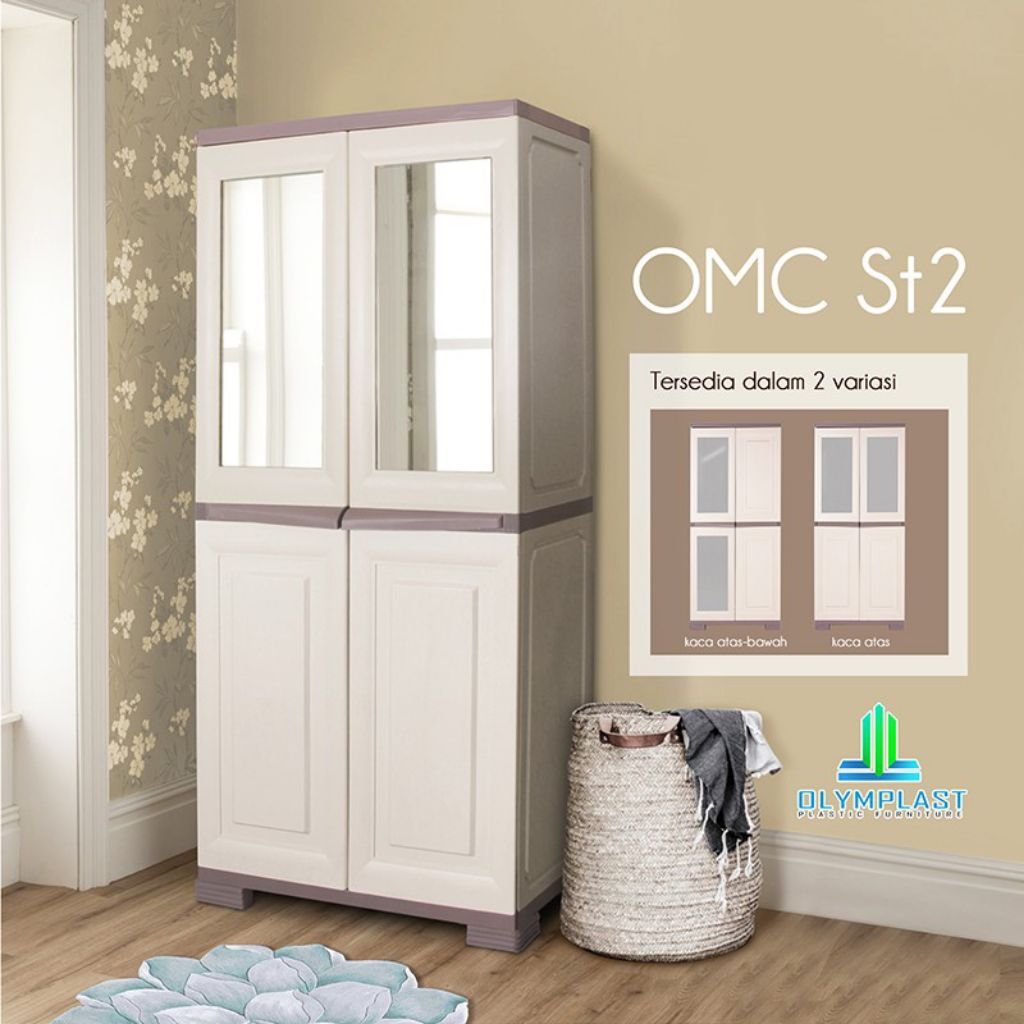 LEMARI PLASTIK OLYMPLAST OMC ST2 / LEMARI PAKAIAN KACA OLYMPLAST