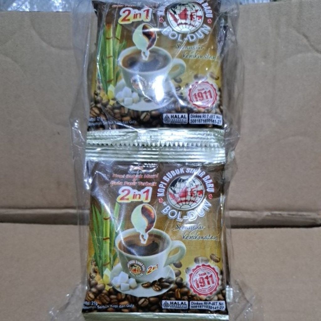

kopi bubuk sinar baru 2 in 1 pack isi 10 pcs