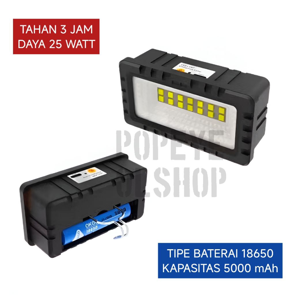 SMARTSONIC LAMPU EMERGENCY MINI CAS 25 WATT PORTABLE