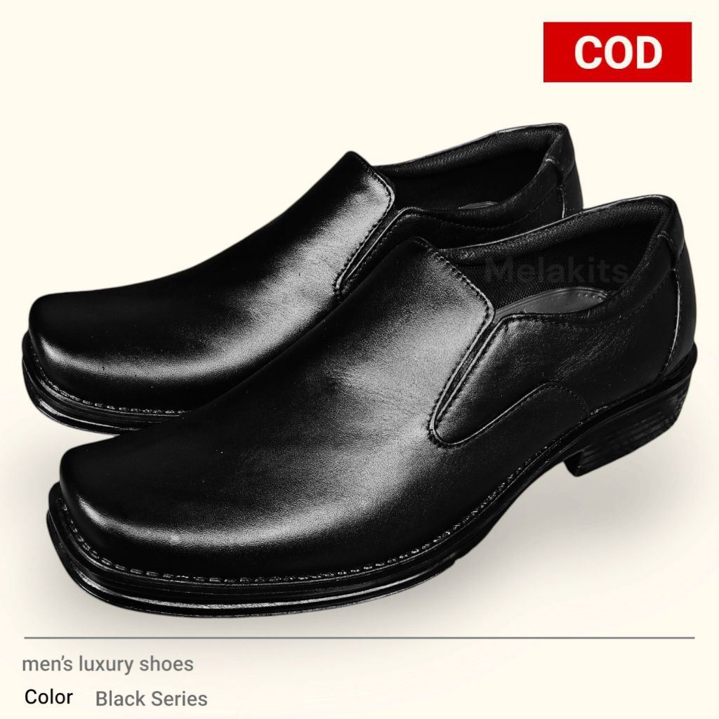 Sepatu Pria Sepatu Pantofel Pria Hitam Polos Kulit Asli Sepatu Pantofel Kerja