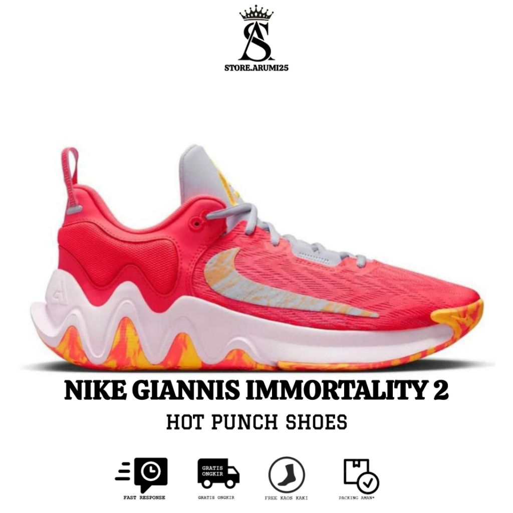 Sepatu Basket N.K Giannis Immortality 2 Hot Punch Shoes