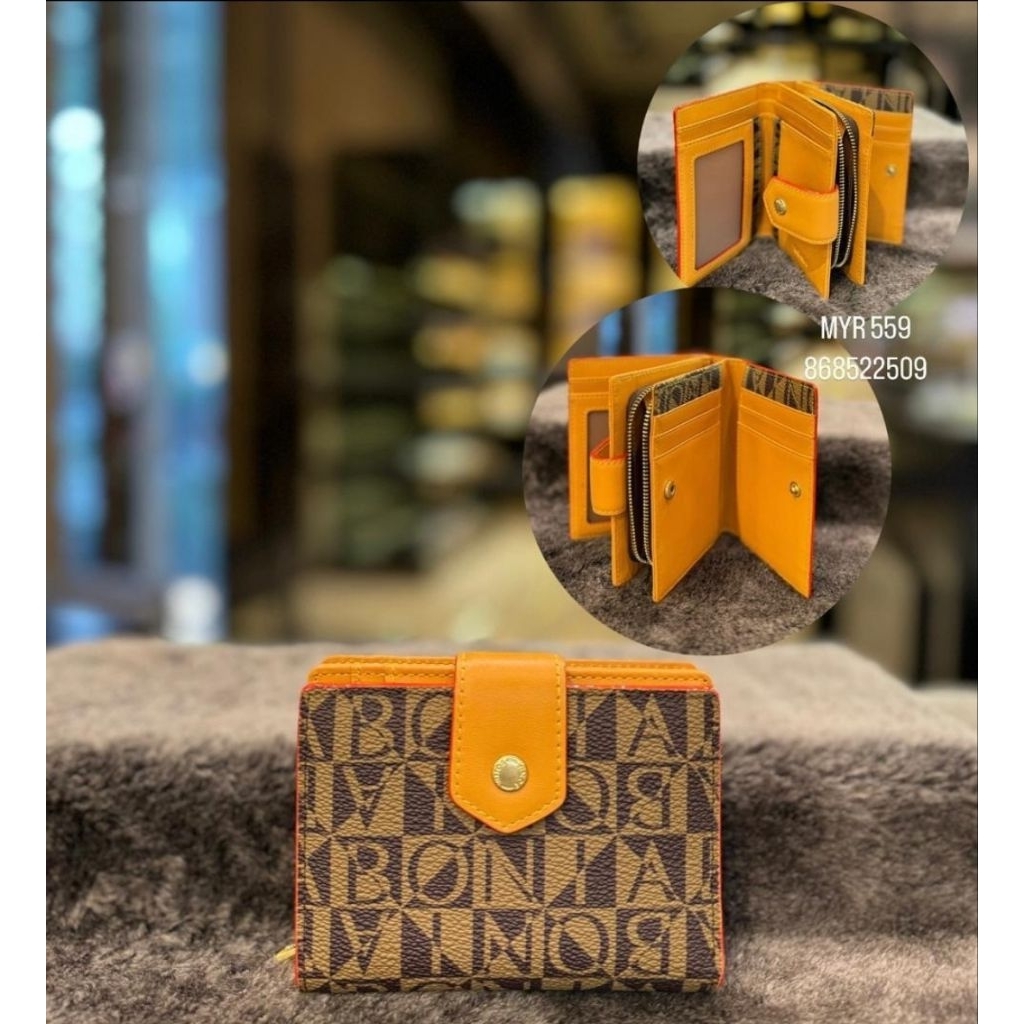 Dompet Bonia Original monogram pendek 3 fold