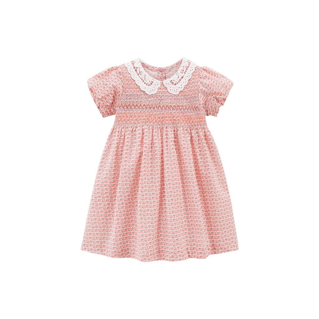 Hnz Kasacima-Orange smocked dress by Little Maven//dress anak smocked//smocked dress