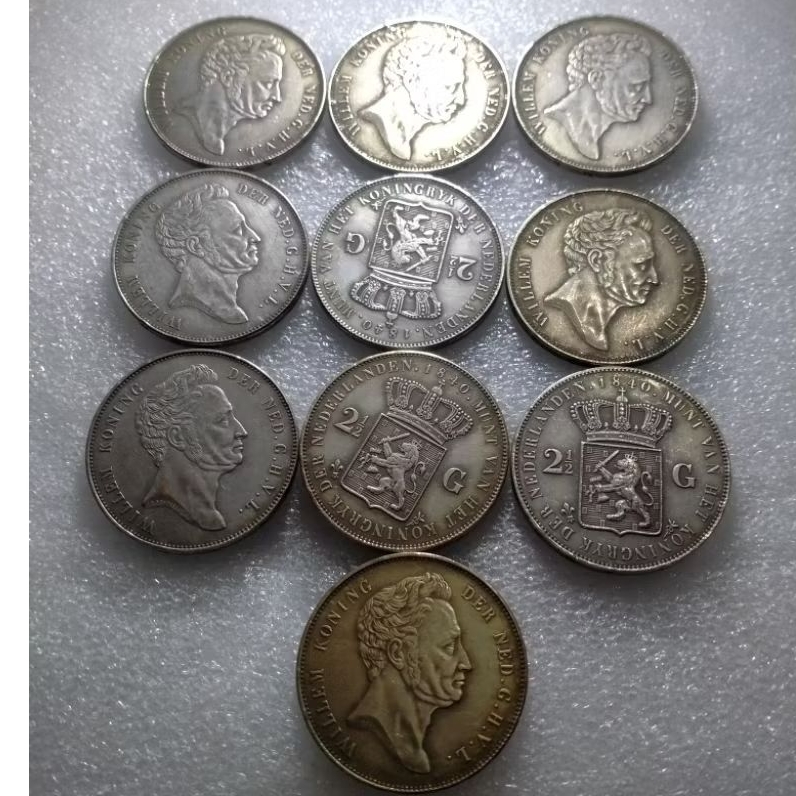 Koin 2,5 G Gulden Willem Eror tahun 1840