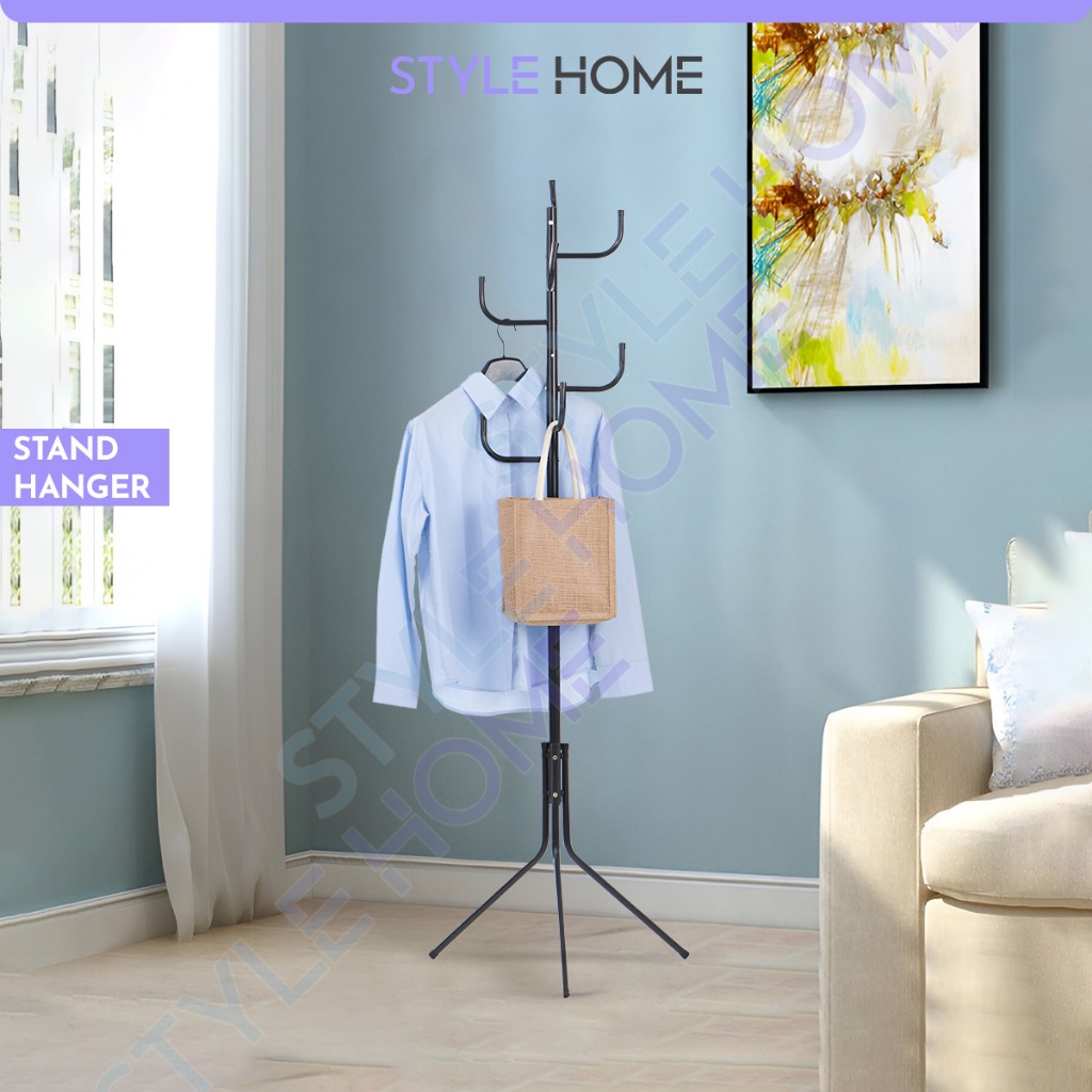Stylehome Gantungan Baju Tas Topi Rak Pakaian Gantung Besi Coatrack Hanger Minimalis Modern
