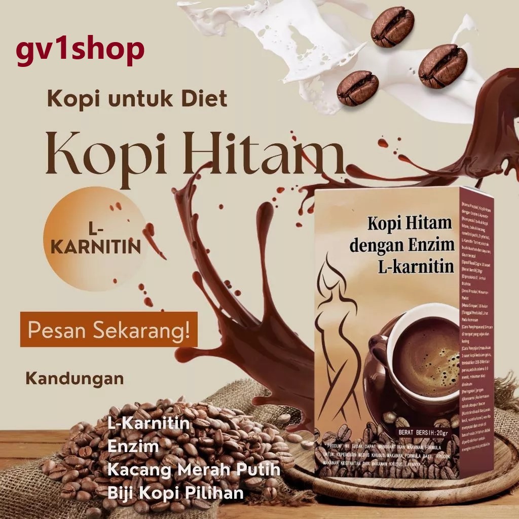 

KOPI DIET ENZIM PELANGSING TUBUH PENGHANCUR LEMAK Kopi Hitam Instan Premium isi 10pcs Original
