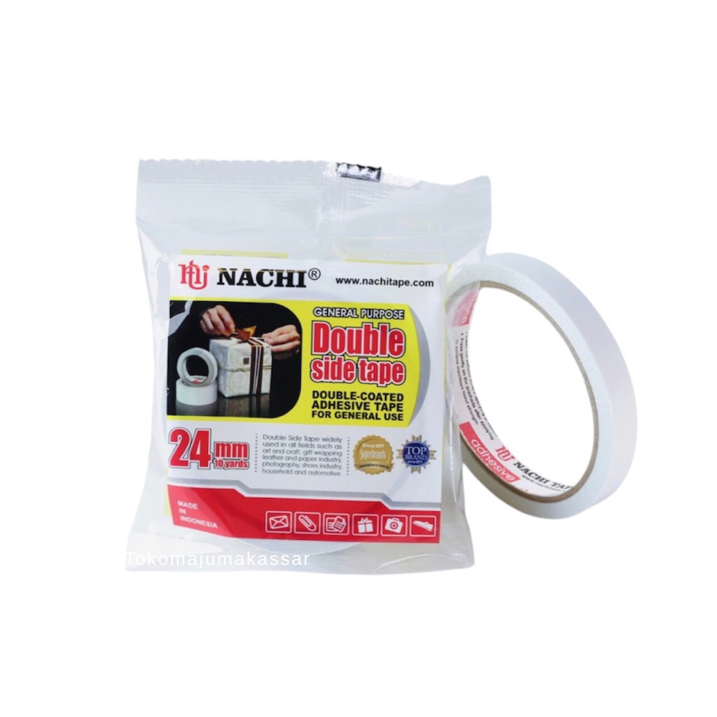 

Nachi Tape 1 inch 24mm 10 Yard Double Side Tape Lakban Isolasi Timbal Balik