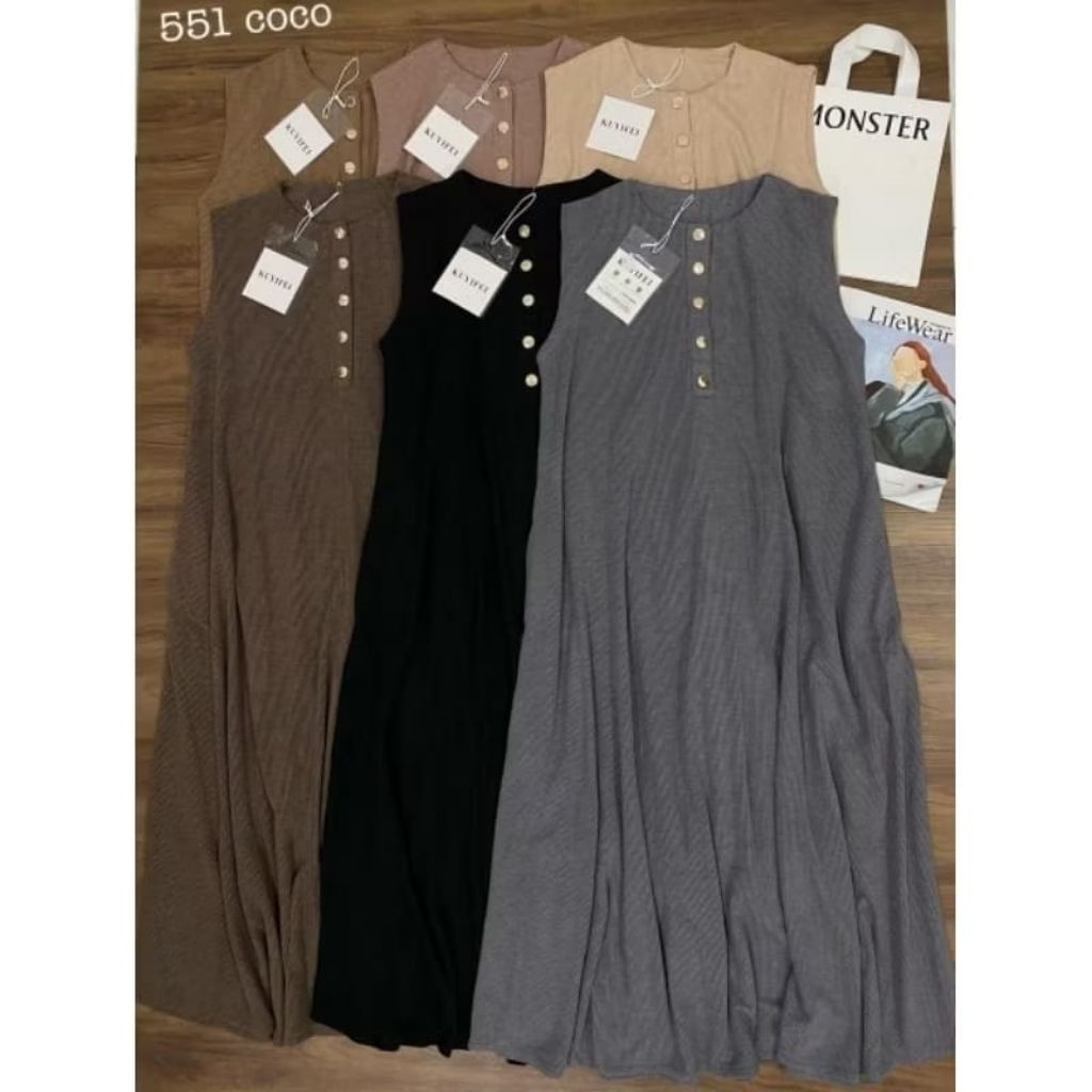 DRESS BUNTUNG 551# KUYIFEI [BUSUI FRIENDLY] KNIT PREMIUM WANITA TERBARU SUPER CAKEP BANGET