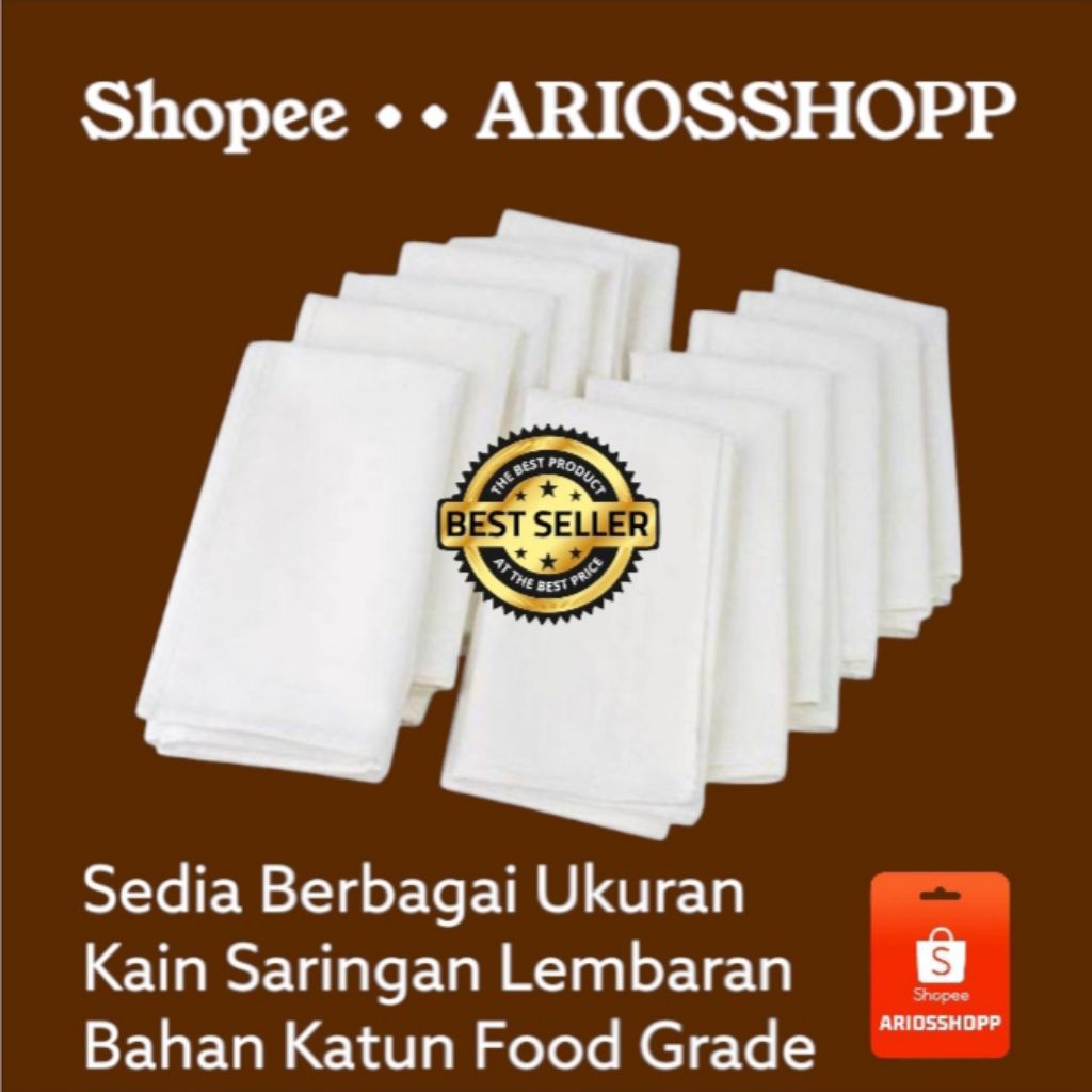 Kain Saringan Serbaguna berbagai macam ukuran (1 Lembar) Kain Saringan Susu Jamu Santan Minyak Teh K
