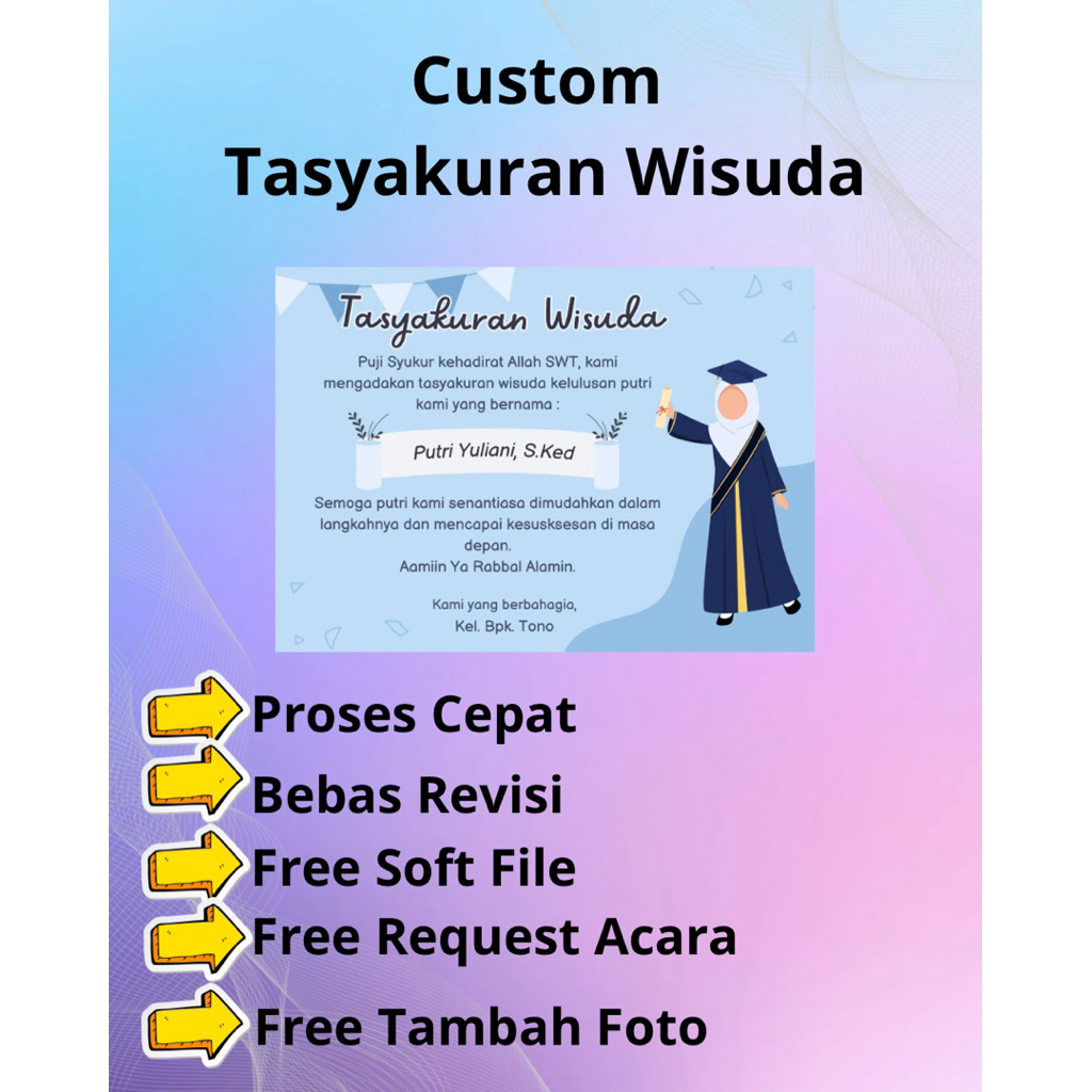 

cetak stiker custom tasyakuran wisuda, tasyakuran kelulusan, graduation