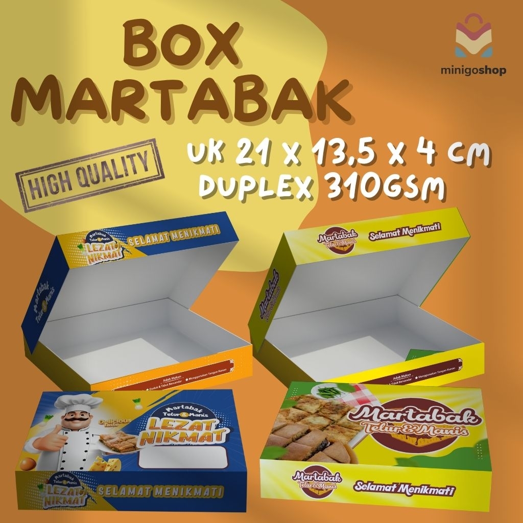 

DUS MARTABAK | DUS MARTABAK MANIS & TELOR | UK 21 X 13,5 X 4 | DUS PACKAGING MARTABAK | DUPLEX 310 GR