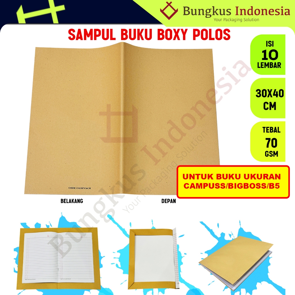 

Sampul Buku Tulis Boxy POLOS / Boxi / Bigboss / Campuss