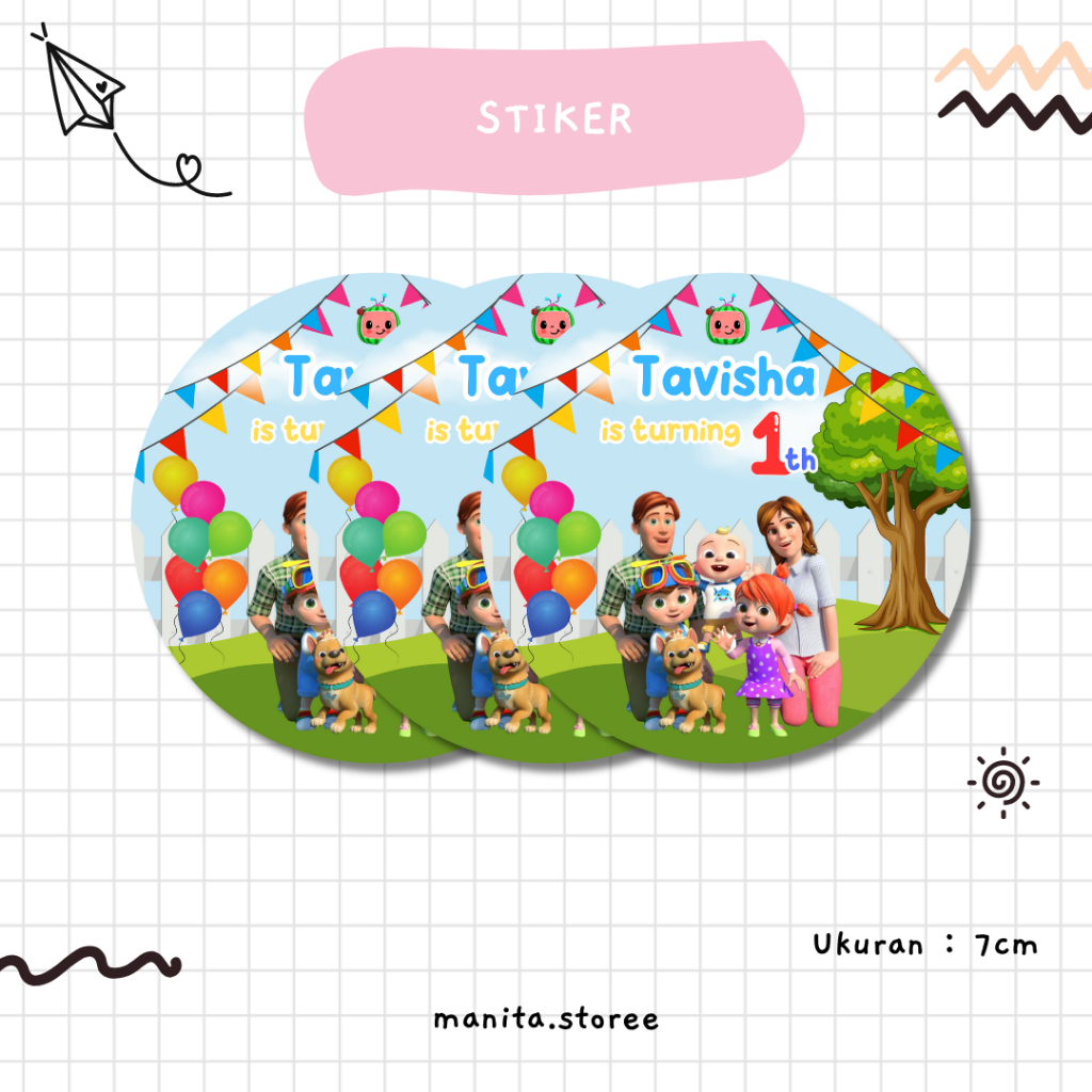 

Stiker Souvenir Birthday - Free Custom Nama
