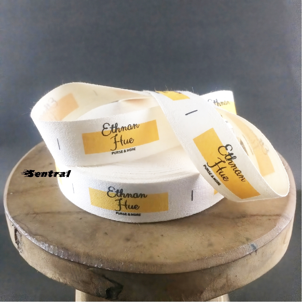 

Label Katun 50 pcs / Label Hijab sablon / Label Baju sablon free desain/ Label woven sablon