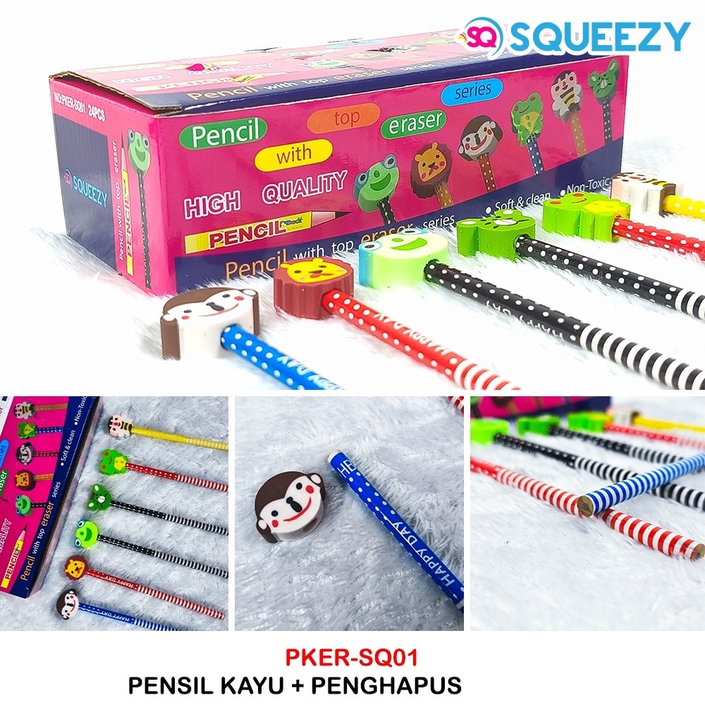 

Pensil Kayu + Penghapus Character (PKER-SQ01) 1pcs