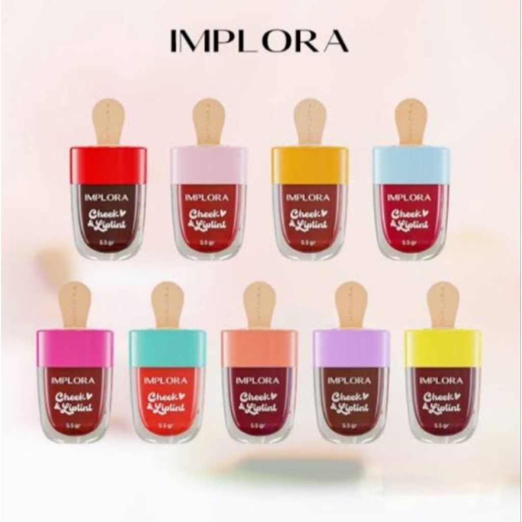 IMPLORA Cheek & Liptint / Lip Tint / Ice Cream 5.5gr Bisa untuk Anak / Remaja / Dewasa Aman BPOM / L