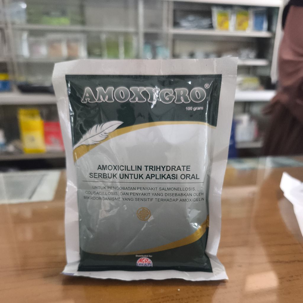 AMOXYGRO Amoxicillin Trihydrate 100gr - AGRO MAKMUR SENTOSA