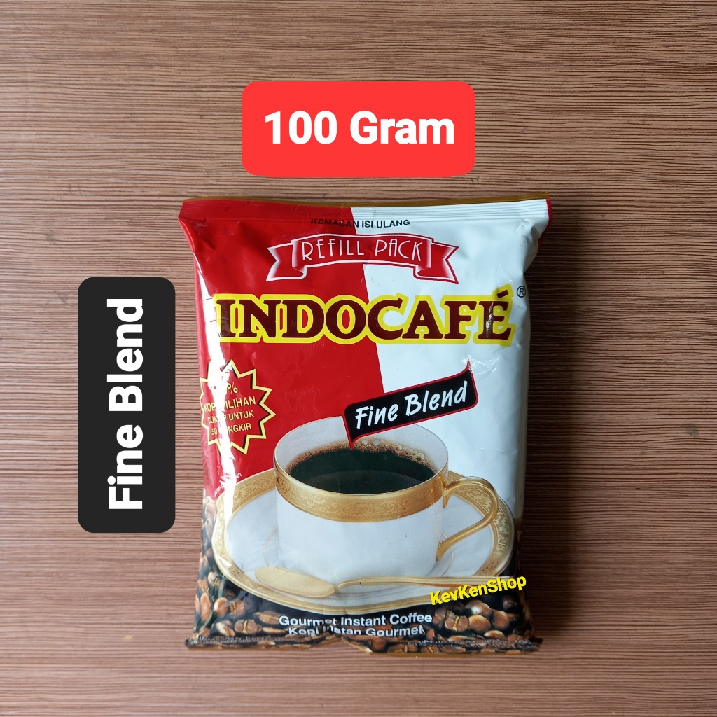 

Indocafe Fine Blend Refill Pack 100 Gram Black Coffee Kopi Hitam Kemasan isi Ulang 100Gram