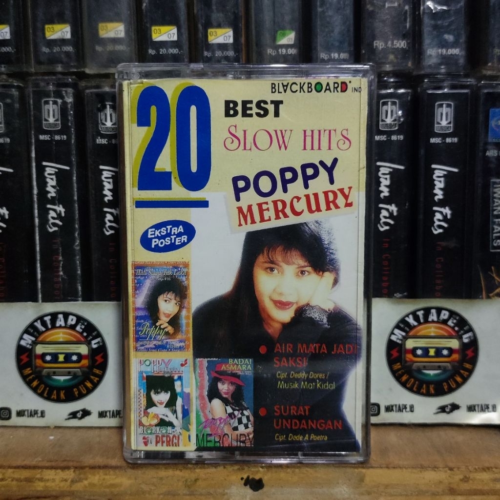 Kaset Pita - Poppy Mercury - 20 Best Slow Hits - Radio Tape - Kaset - Radio - Pemutar Kaset - Retro 