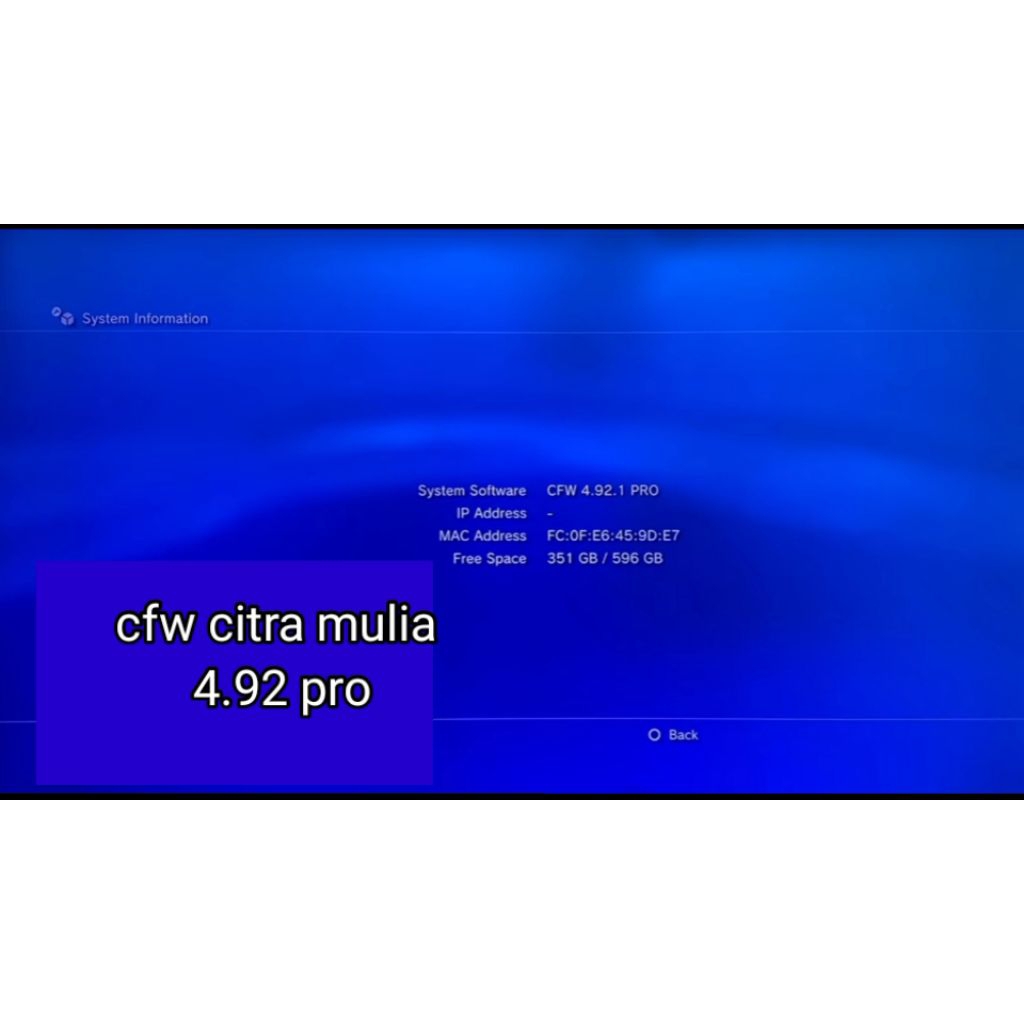 cfw citra mulia 4.92.1 pro original software instal ditempat