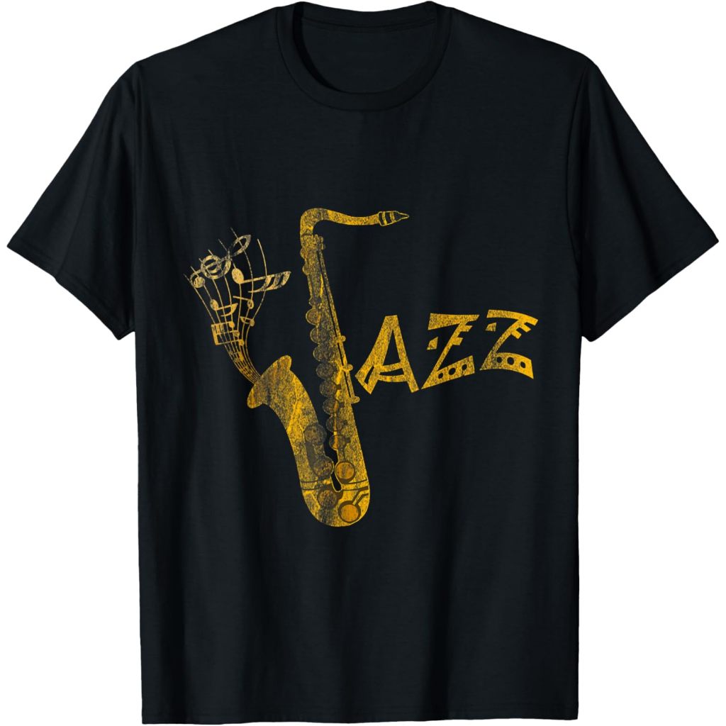 Baju Kaos Band Jazz Musician Saxophonist Gift Saxophone T-Shirt 100% Katun 24s