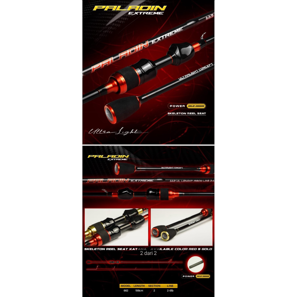 joran carbon katana paladin ul ultralight 198 cm 2-6 lbs carbon solid