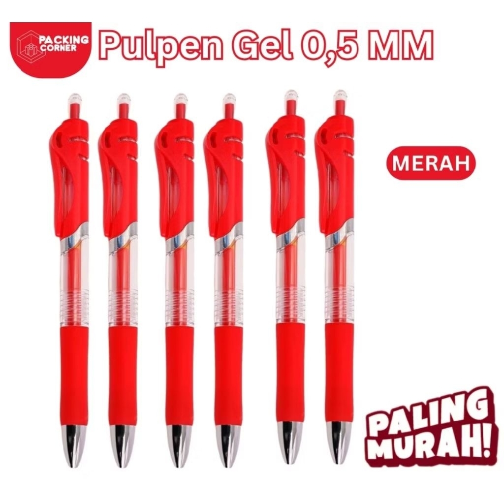 

pulpen gel merah terbaik murah 0.5mm