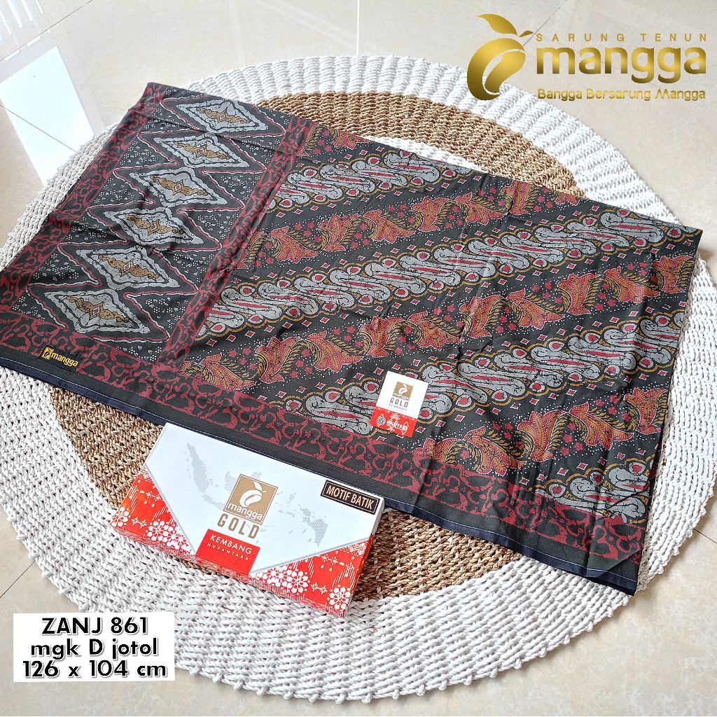 SARUNG MANGGA GOLD KEMBANG NUSANTARA MOTIF BATIK