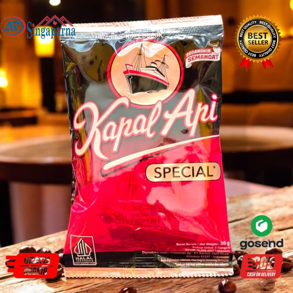 

Kopi Bubuk Kapal Api Special 30g (1 Renceng isi 10 Pcs) Kopi Hitam Nikmat