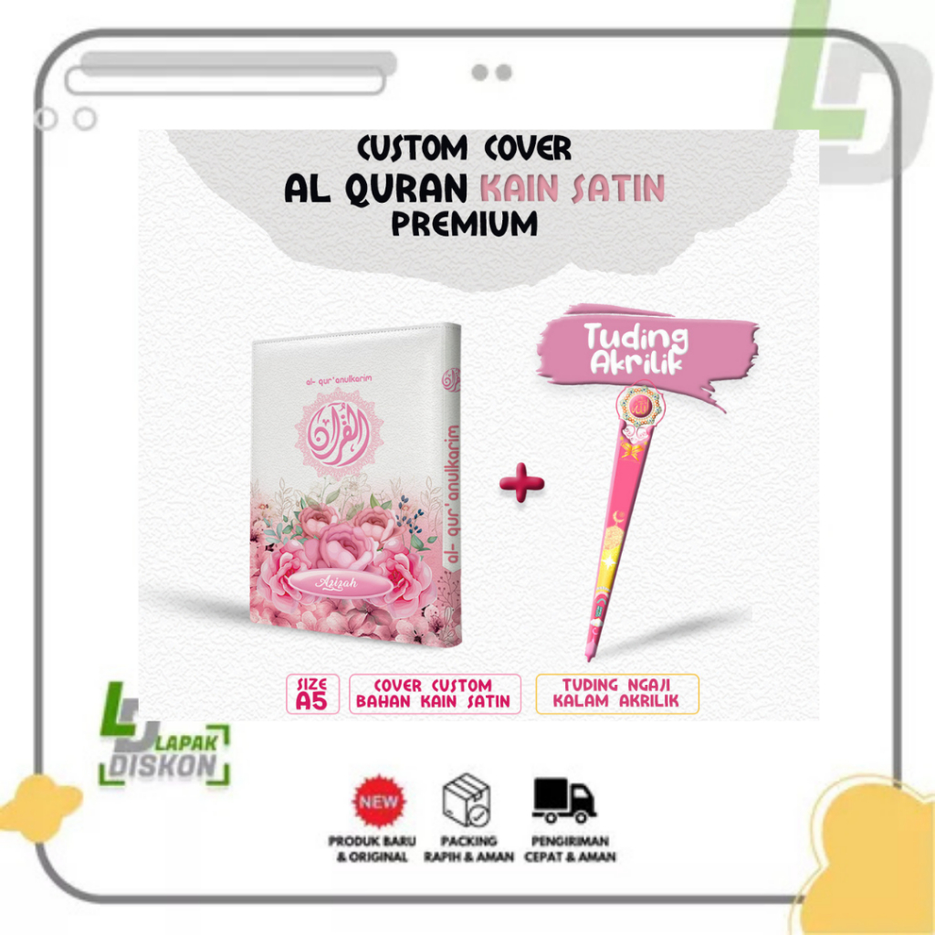 

Cover Al-Quran Kosongan (tanpa Al-Quran) ukuran A5 Bahan Satin (Banyak Varian, Lebih Ekslusif Motif Bunga Pink)