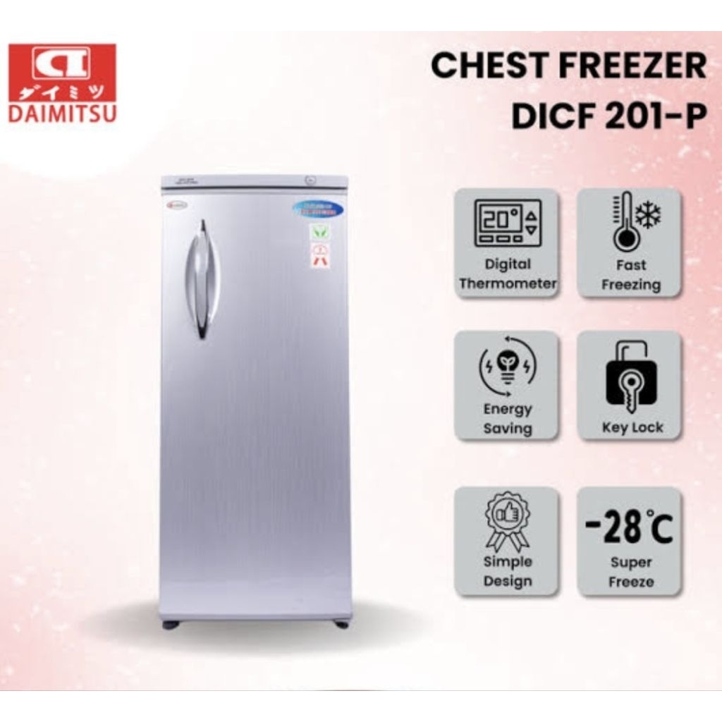 Freezer ASI Preloved | Daimatsu 6 Rak No Frost Tanpa Bunga Es DICF 201P 182L