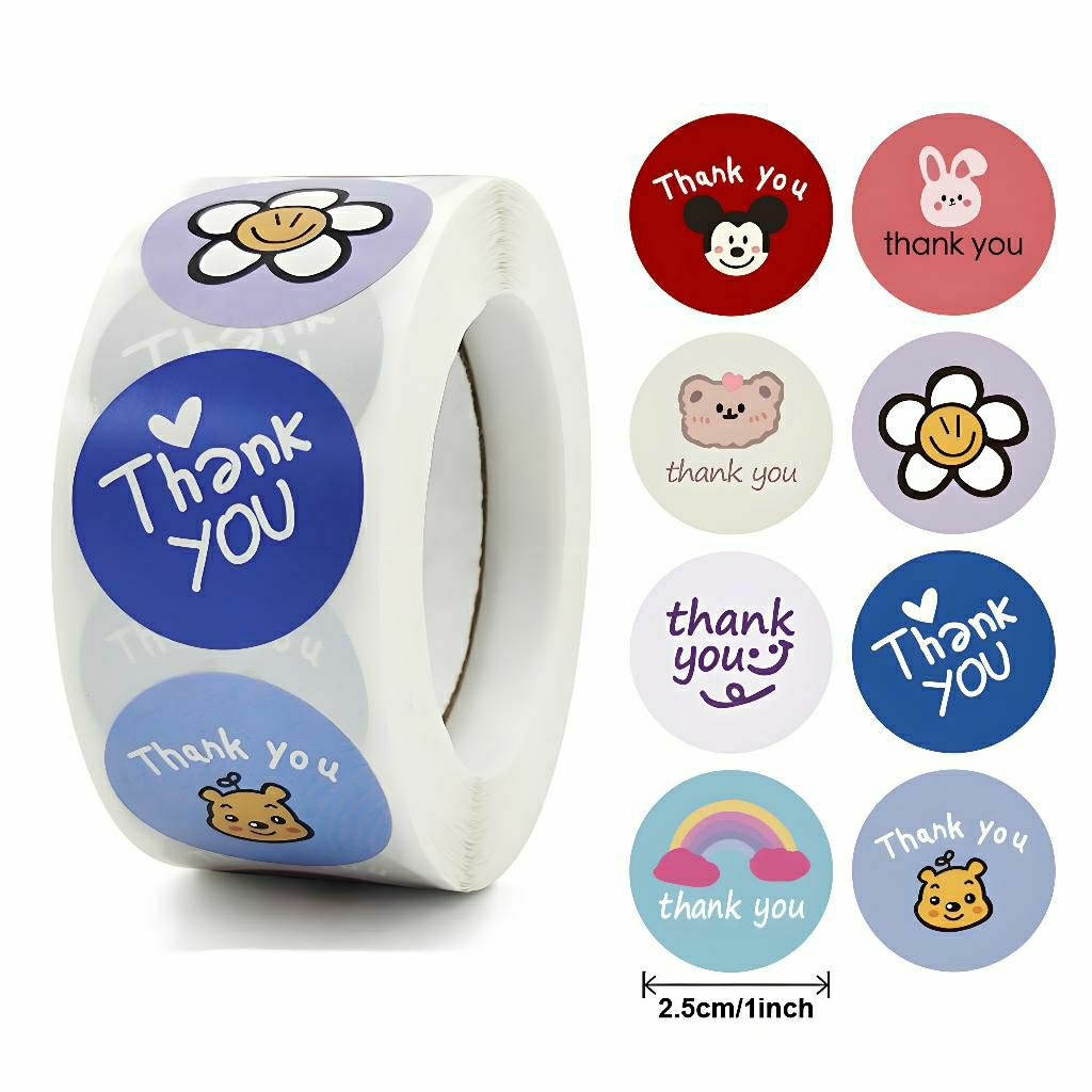 

100 PCS Stiker thank you/stiker Snack/stiker terimakasih/stiker kartun