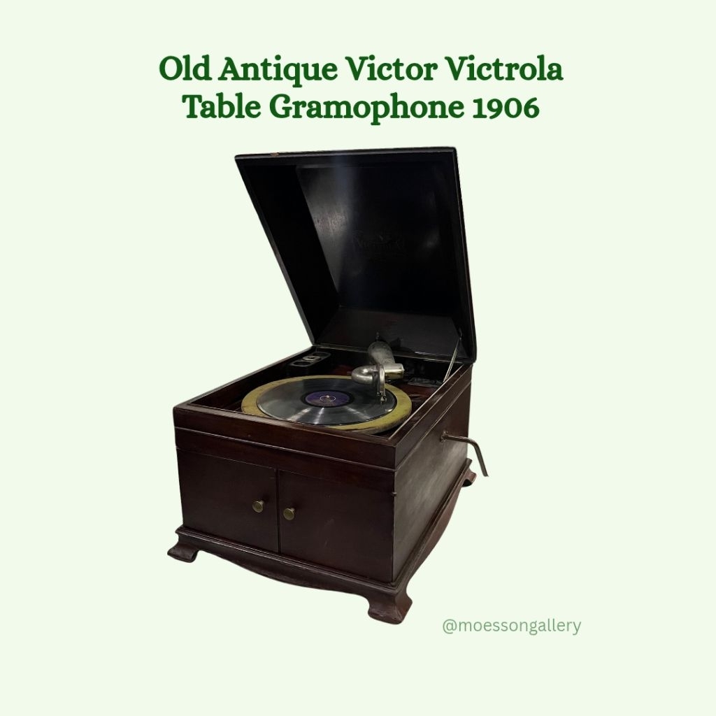 Gramophone Meja Victor Victrola 1906 Antik Jadul Tua
