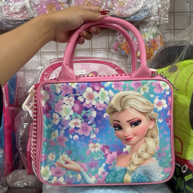 TAS BEKAL FROZEN ELSA ANNA TAS JINJING SELEMPANG KOTAK FROZEN PINK