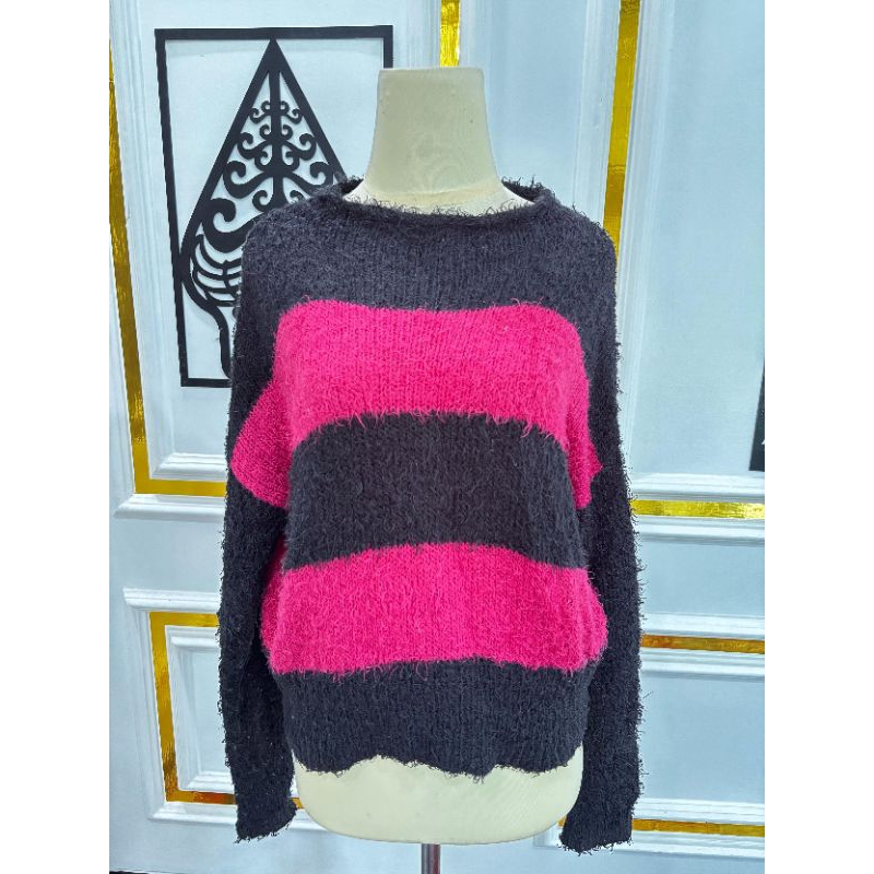 Blouse Sweater cardigan fuzzy bulu