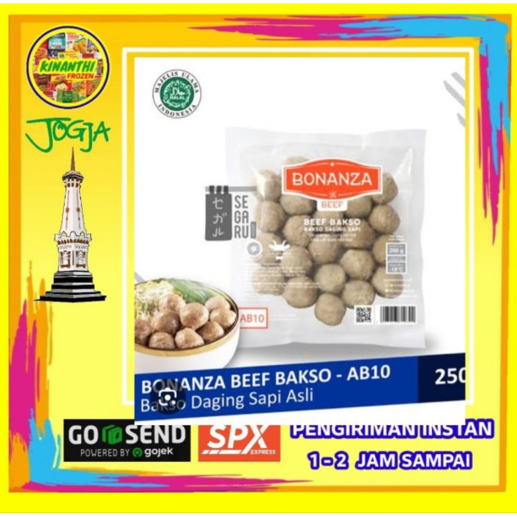 Bakso sapi bonanza 250 gr,jogja frozen