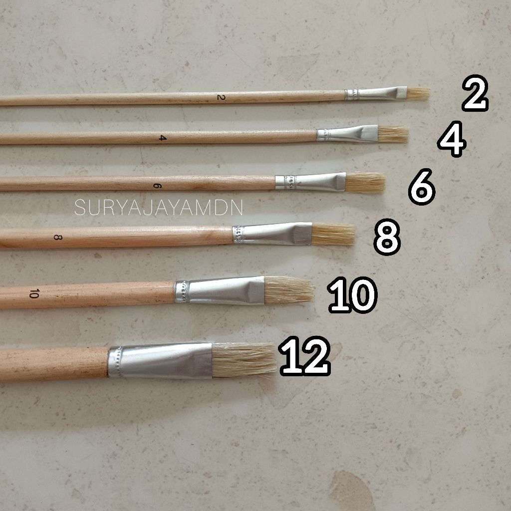 

KUAS LUKIS CAT MINYAK KAYU NOMOR 2/4/6/8/10/12 KUAS LUKIS