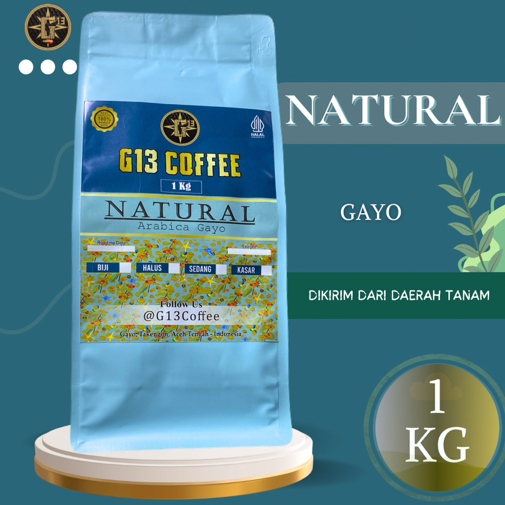 

KOPI GAYO ARABICA NATURAL 1 Kg ACEH ARABIKA ROASTED BEAN BIJI/BUBUK 1 Kg