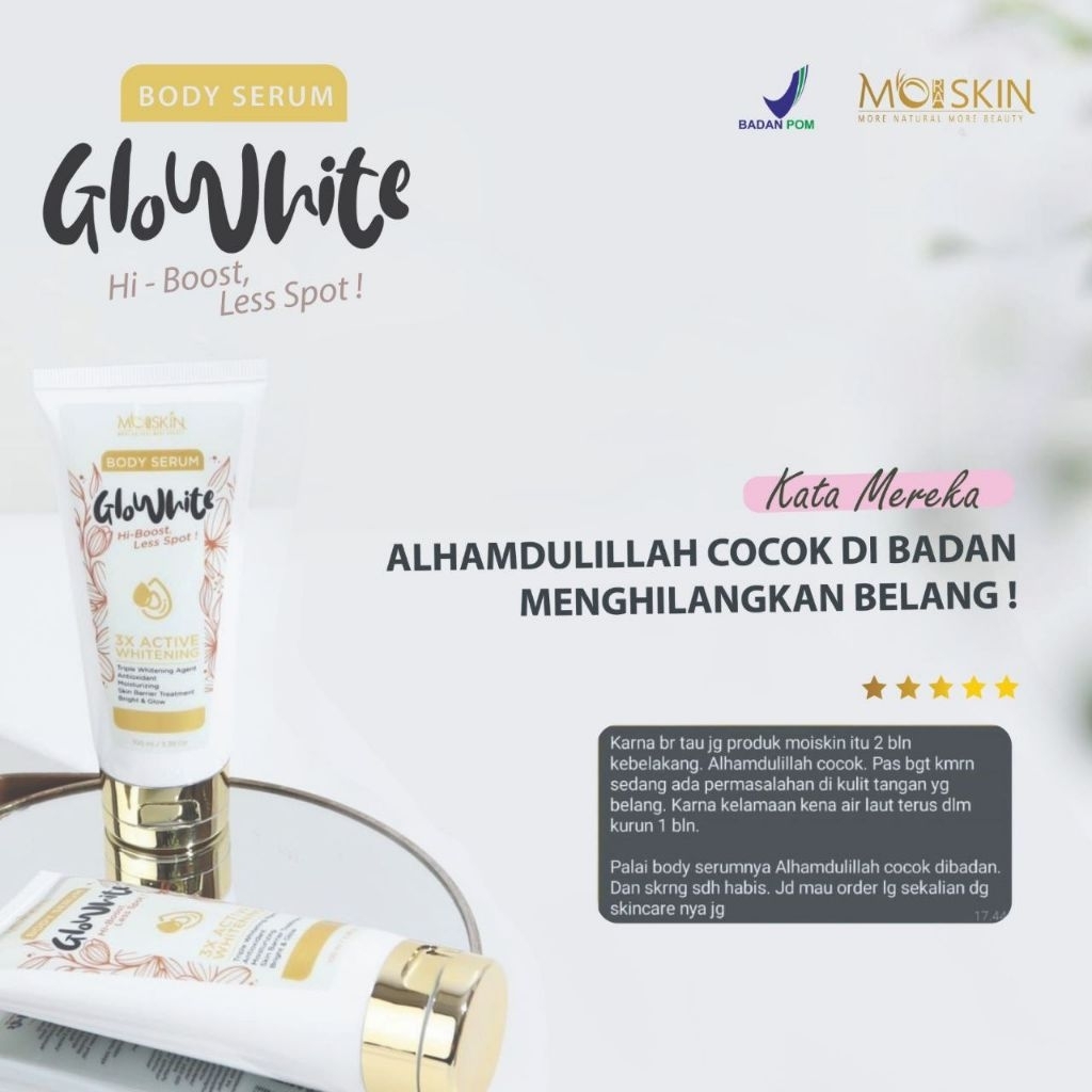 Body Serum Moraskin Glowhite Less Spot Lotion