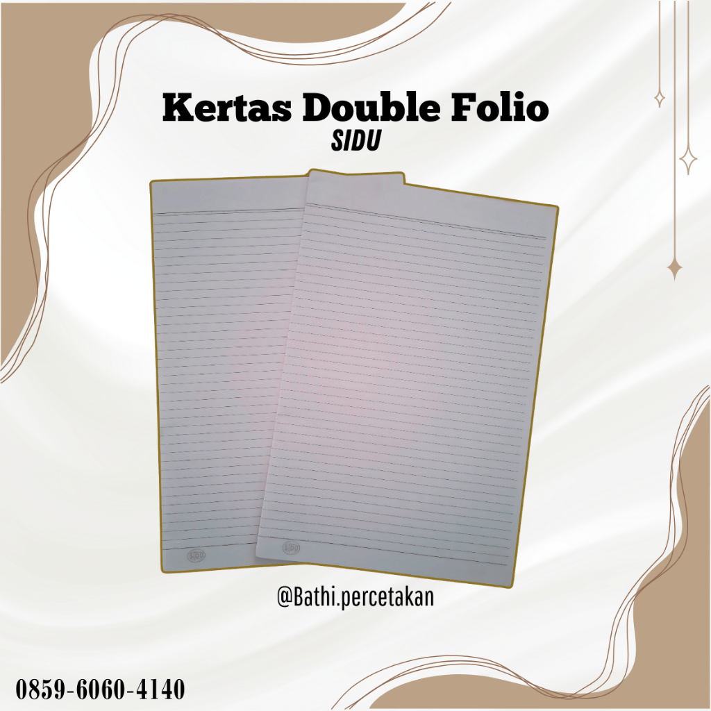 

(10 lembar) KERTAS DOUBLE FOLIO BERGARIS SIDU ECERAN