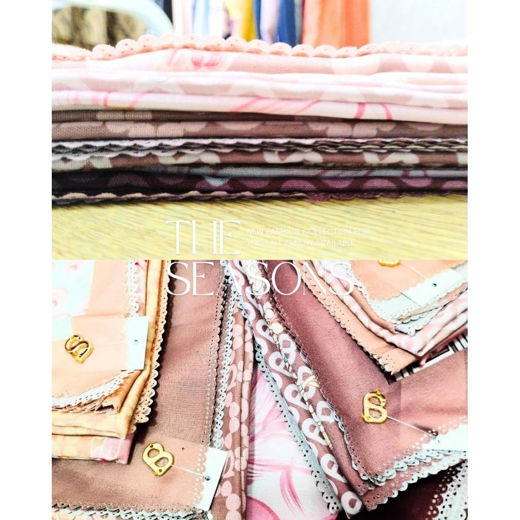 Hijab ButtonScarf Motif berwarna Premium [Segi empat]