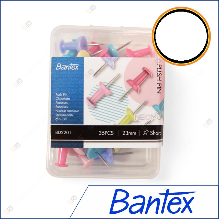 

Bantex push pin pastel 23mm 35pcs BD2201