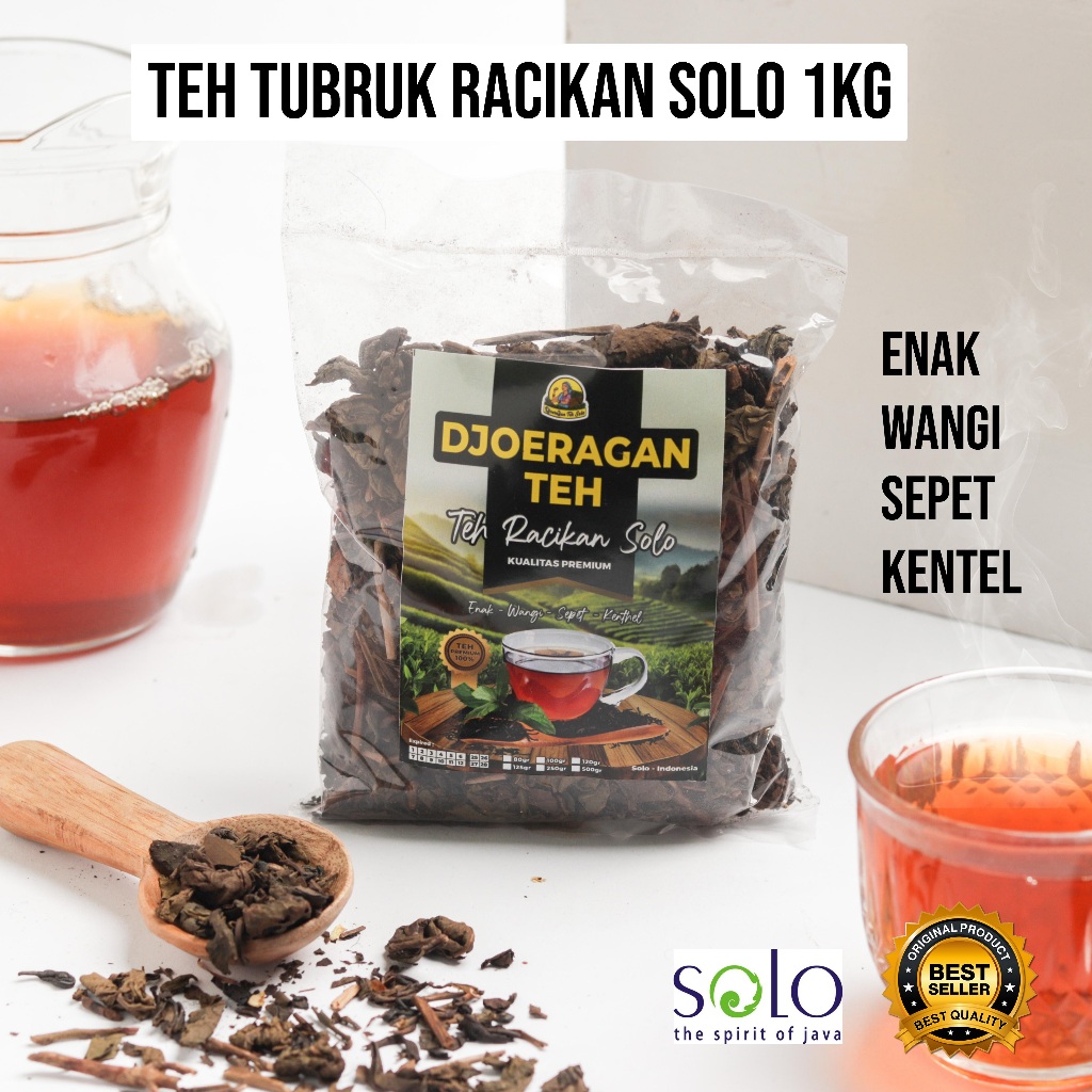 

Teh Racik Khas Solo Djoeragan 1kg - Minuman Khas Solo Original, Teh Manis Wangi Sepet Kentel