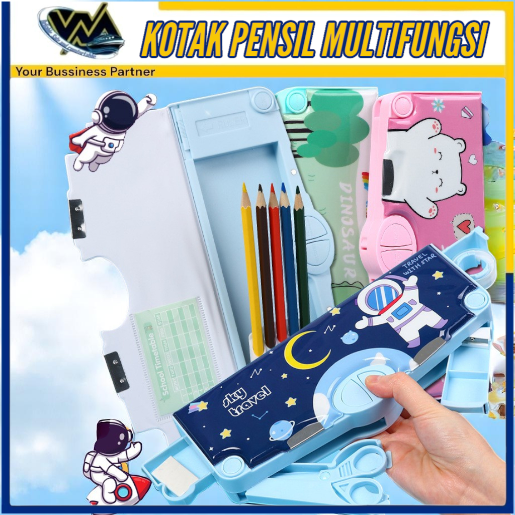 

WMEDIA Kotak Pensil Anak Karakter Lucu Multifungsi / Pencil Case
