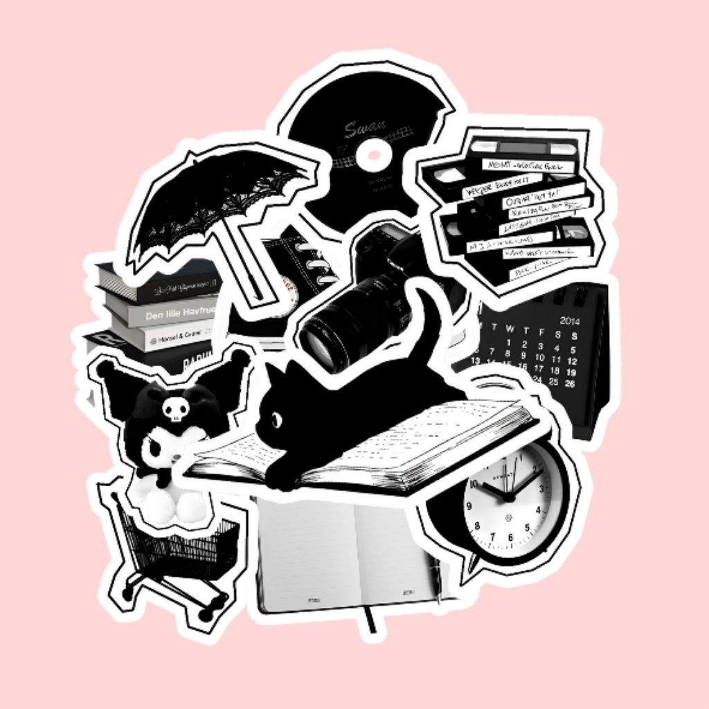 

Sticker Vinyl Black Icon Aesthetic Untuk Laptop HandPhone ScrapBook Waterproof