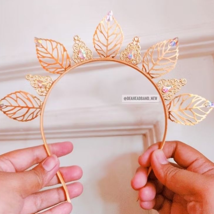 (BT-A09) bando tari bando adat bando karnaval daun emas