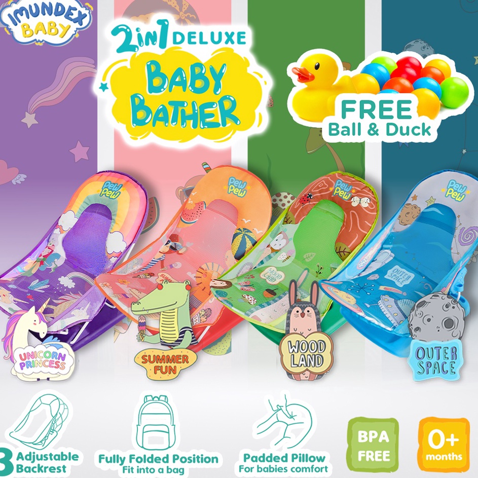 IMUNDEX 2in1 Platinum Baby Bather T dudukan mandi bayi  Free Duck  Free Ball