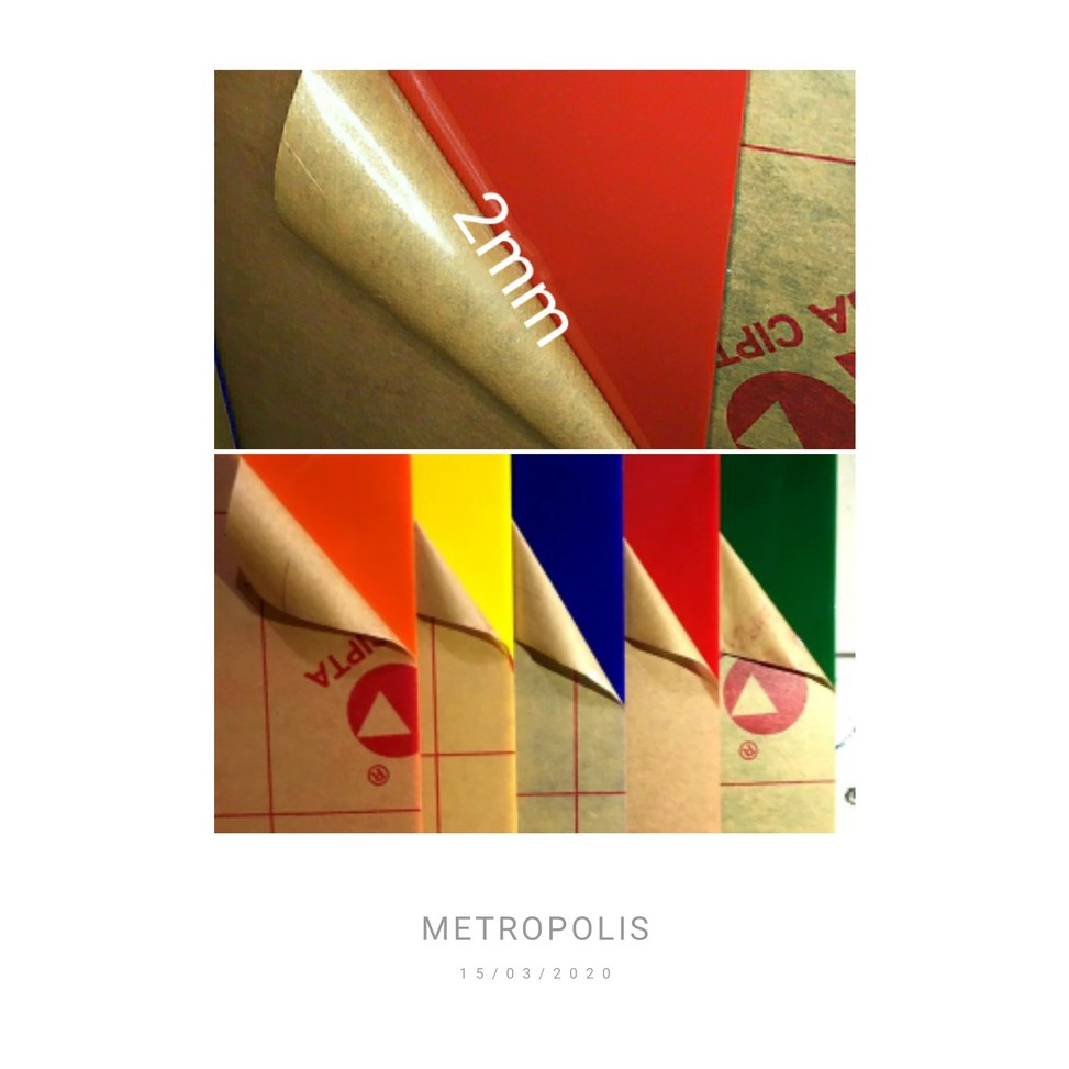 

KODE Q15V Acrylic lembaran A2 potongan warna solid 2mm 42x 6 cm