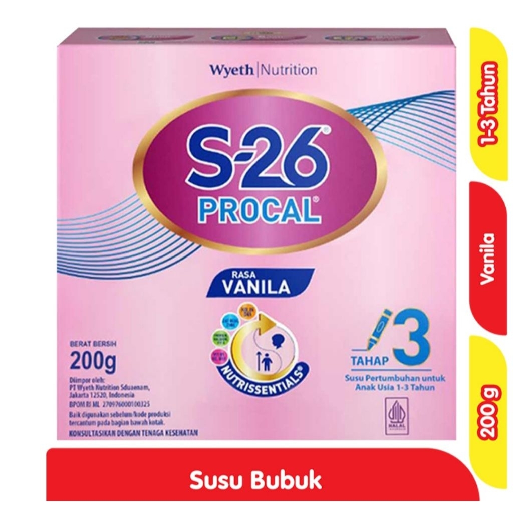 

S-26 Procal Tahap 3 Susu Pertumbuhan Anak 1-3 Tahun 200G