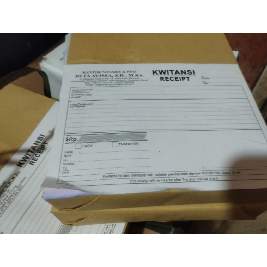 

Kwitansi & Tanda terima Ibu BETA AVISSA